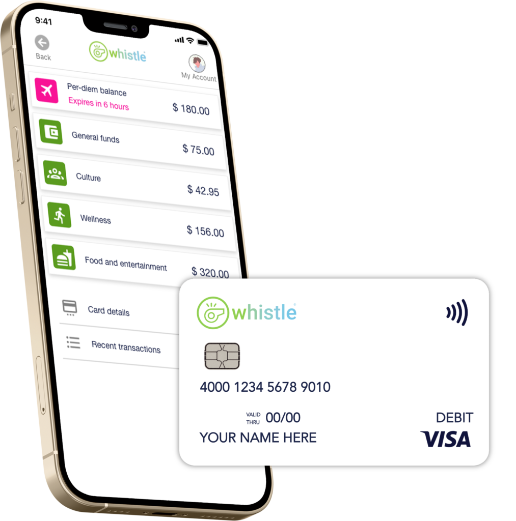 Whistle Payments Mobile Screen with Card